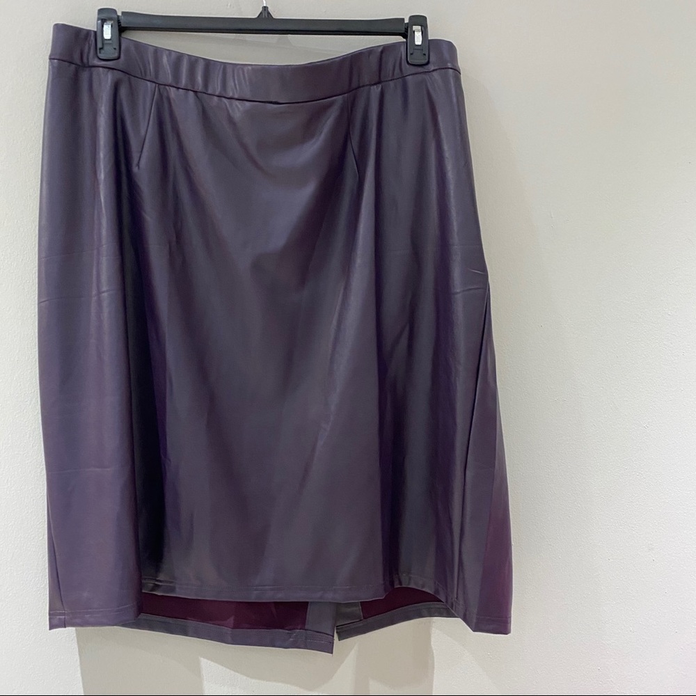 Catherines Black Label Skirt Faux Leather NWT